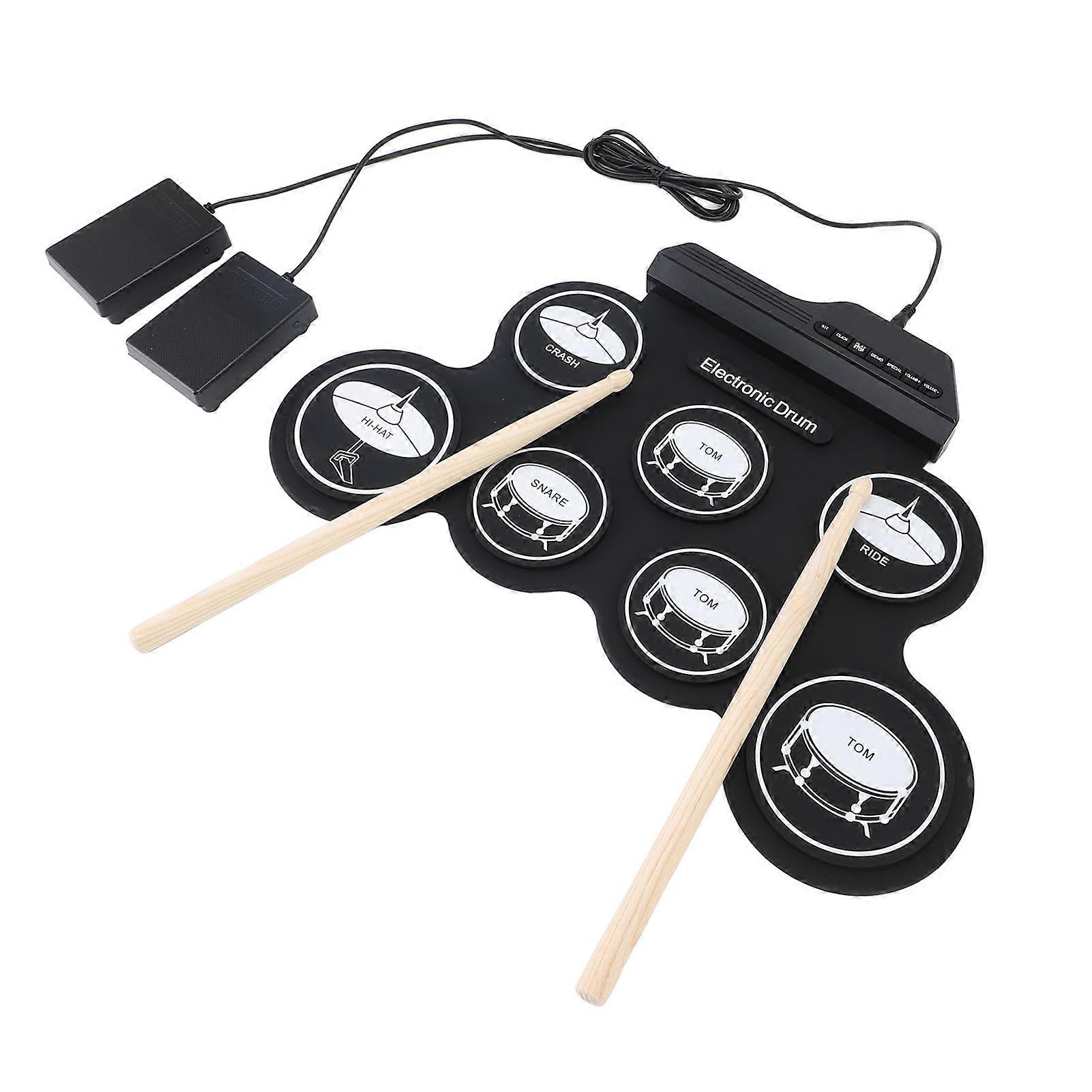 Portable Foldable Hand Roll Electronic Drum Pad 43x29cm USB