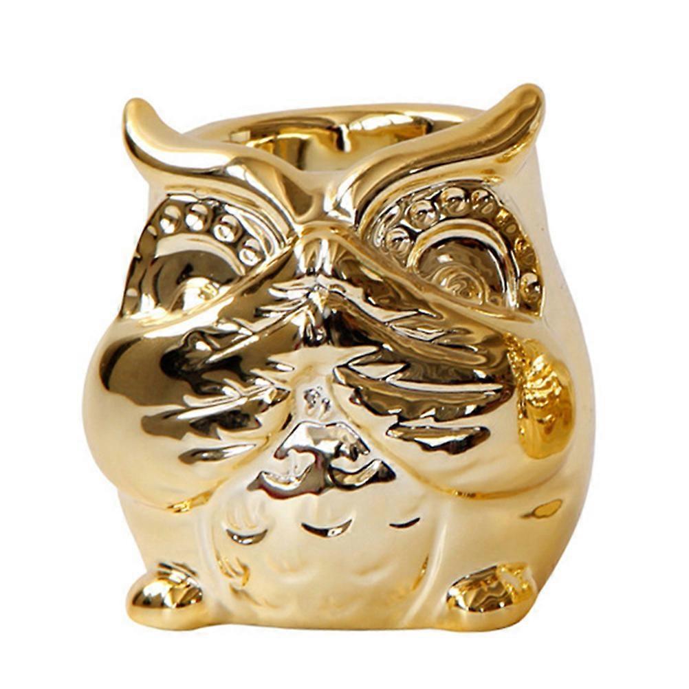 Ceramic Candle Holder Owl Design for Table Decoration 2Pcs