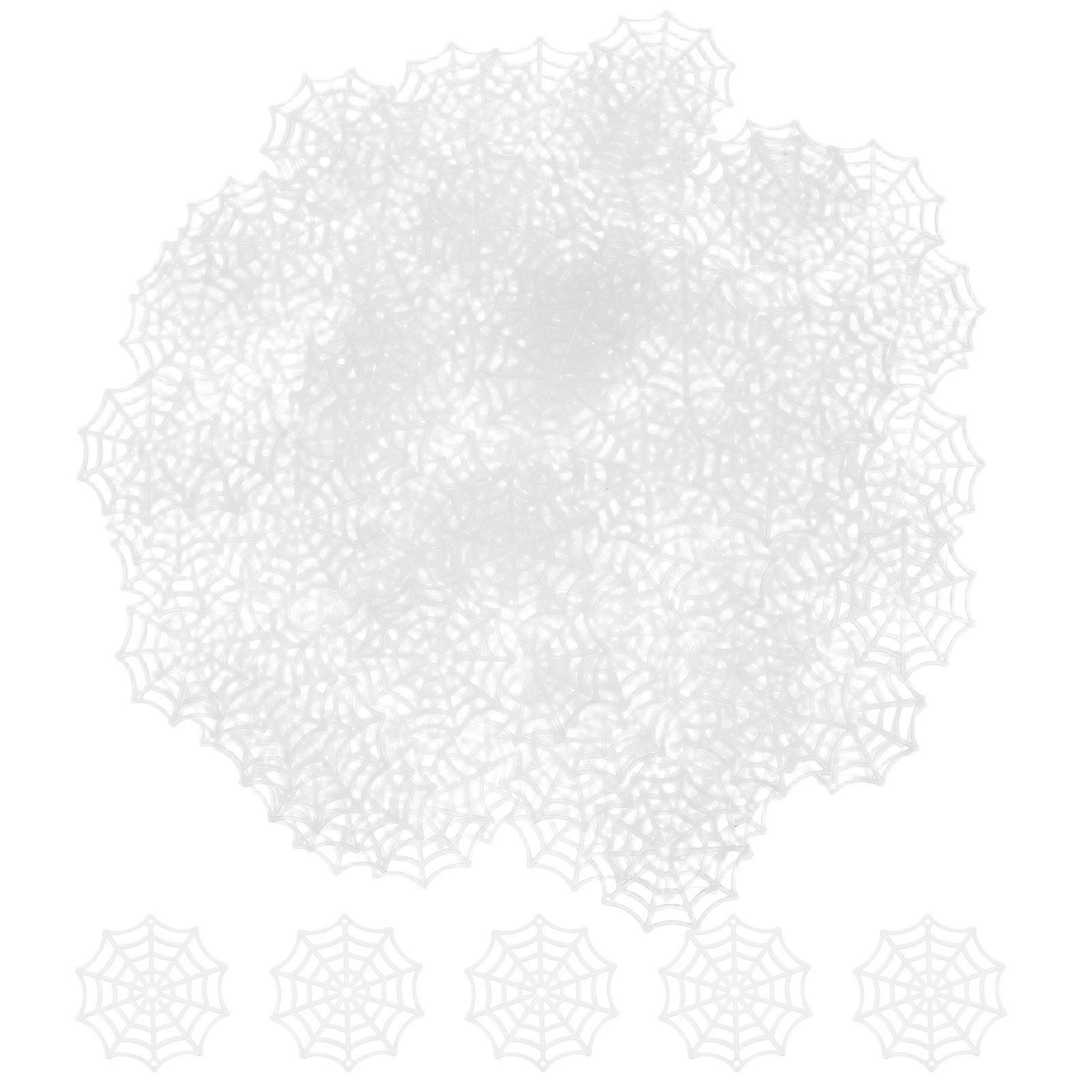 Halloween Plastic Spider Web Decorative Props for Decoration 300Pcs White