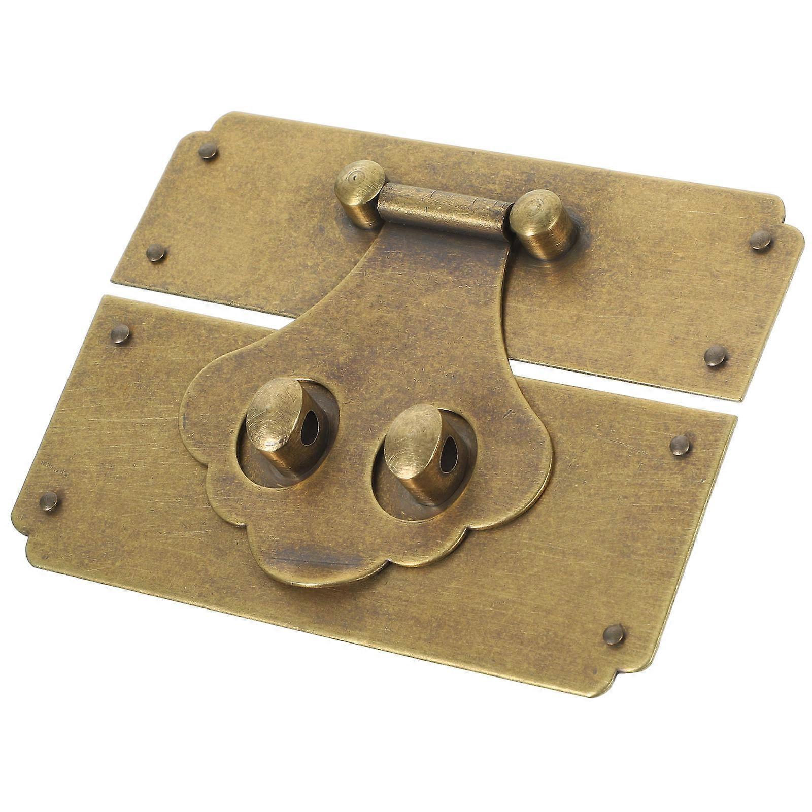 Brass Hasp Latch Hardware For Furniture Rectangular 10.6X7.8X1CM Decorative Function 5Pcs
