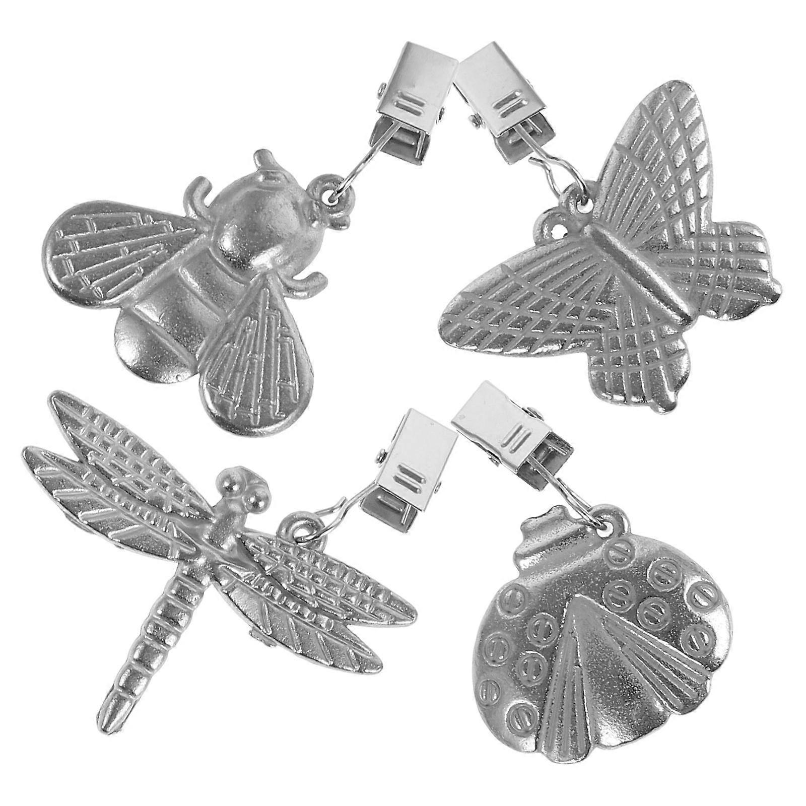 Kitchen Use Silver Tablecloth Weights Zinc Alloy Decorative Clips 12Pcs