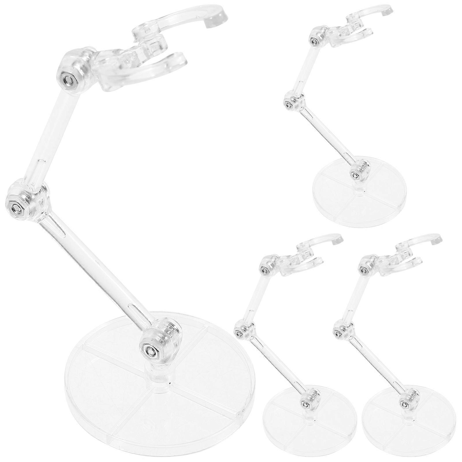 Clear Action Figure Stands Adjustable Height Support For Action Figures 4Pcs