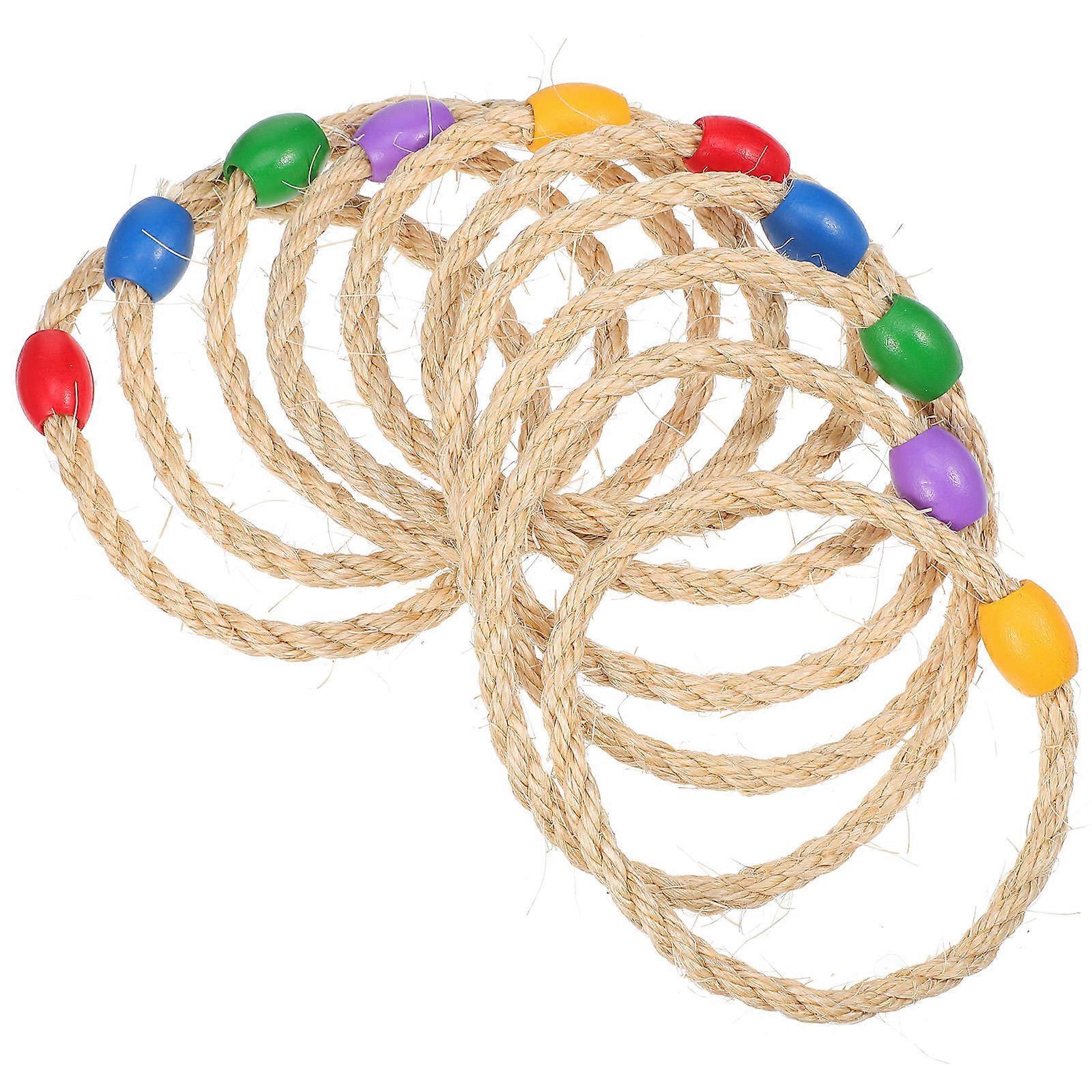 Outdoor Ring Toss Game Set For Kids Featuring 20 Pcs Multi Colored Toss Rings For Party And Carnival
