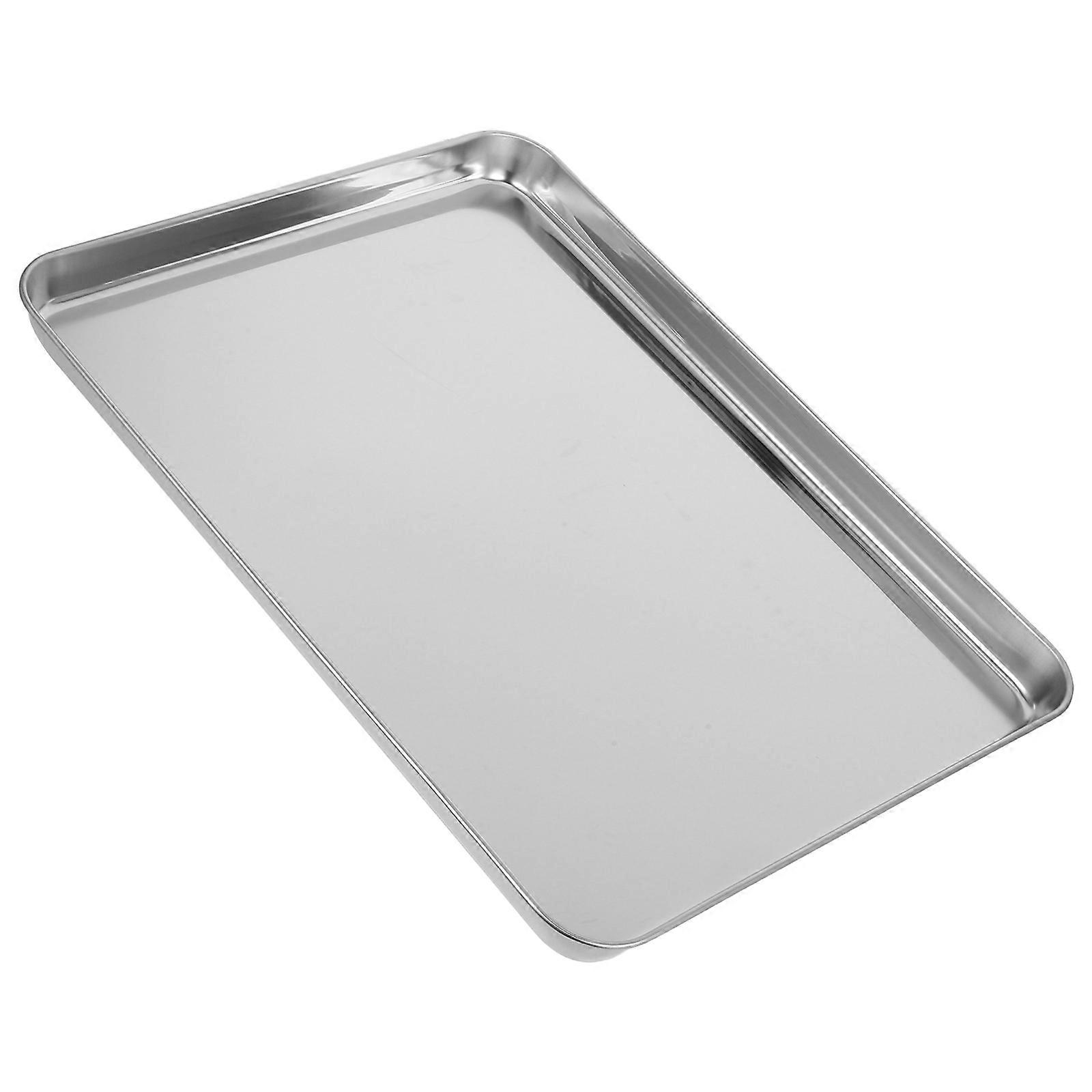 Kitchen Storage Tray for Rectangular Plate Stainless Steel Plate 2Pcs
