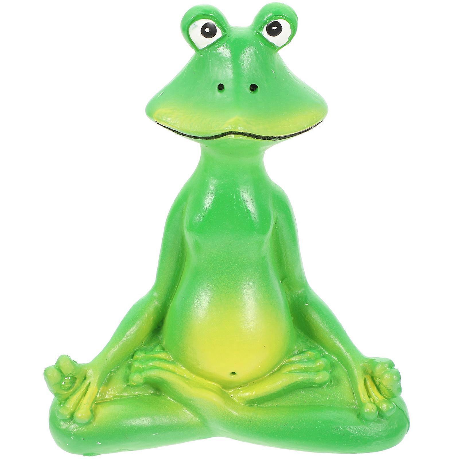 Resin Frog Figurine For Office Decor Display With Unique Yoga Pose Design Perfect For Family Gatherings 1Set