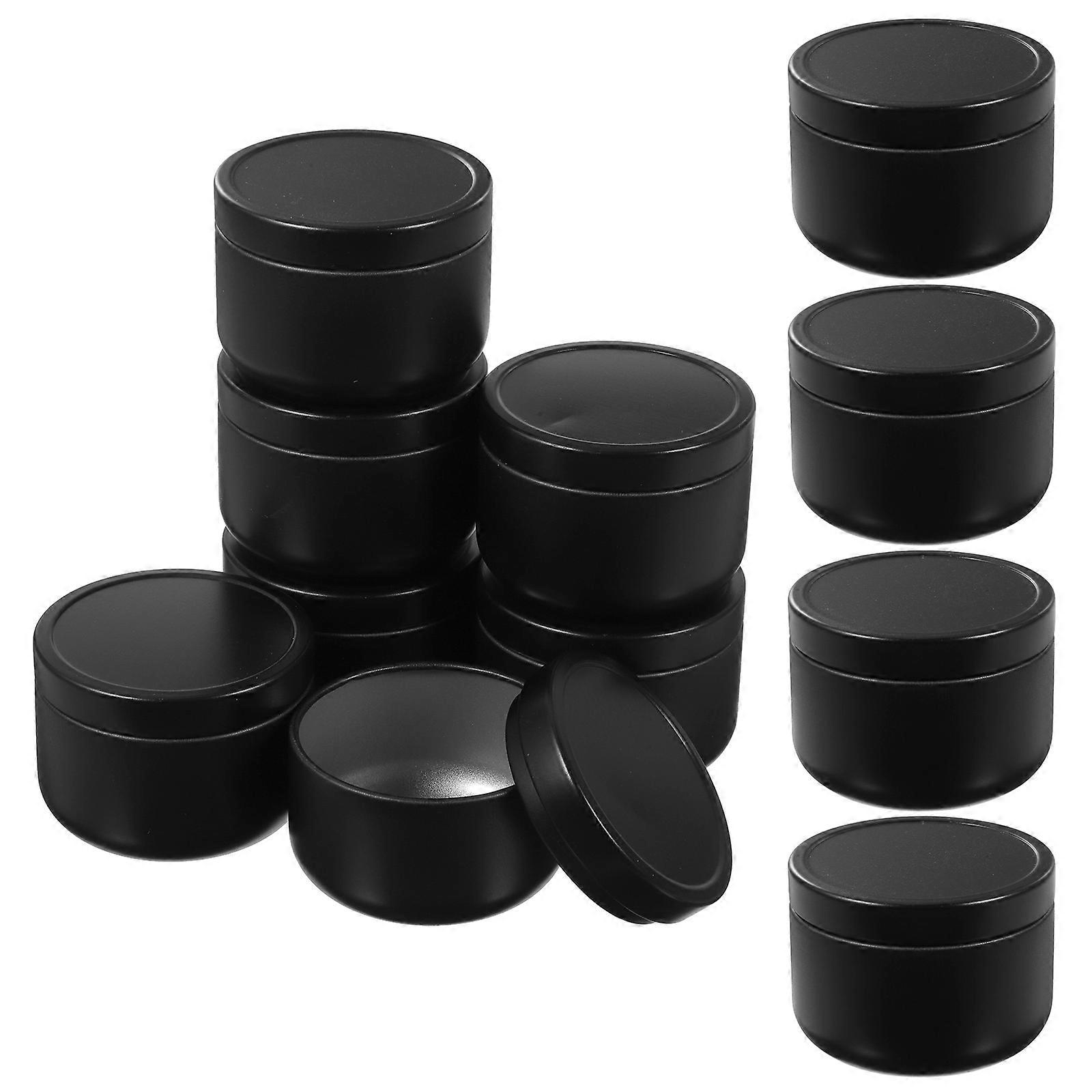 Dark Grey Candle Jars for Storage 12Pcs Tinplate Durable Storage Containers