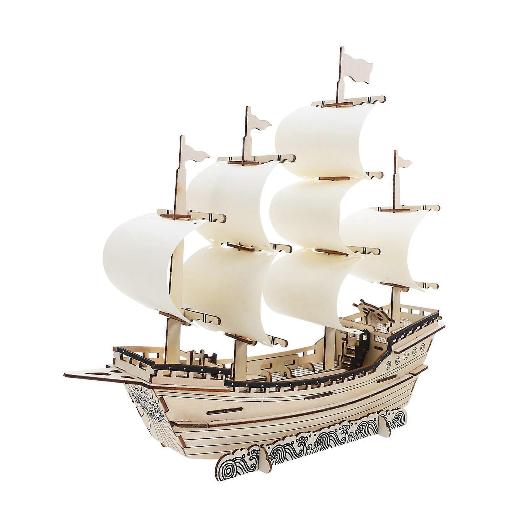 DIY Wooden Sailboat Model Puzzle Craft For Adults  Handcrafted Ancient  Kit, Wooden Model  For Enthusiasts
