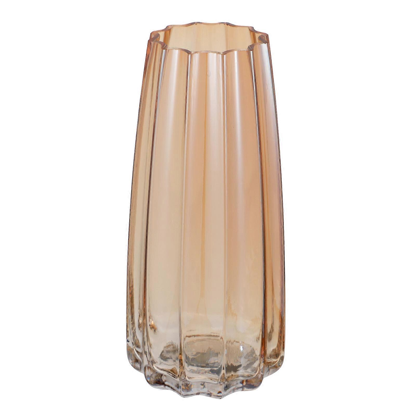 Glass Bud Vase for Flower Arrangement Container 2Pcs Light Brown