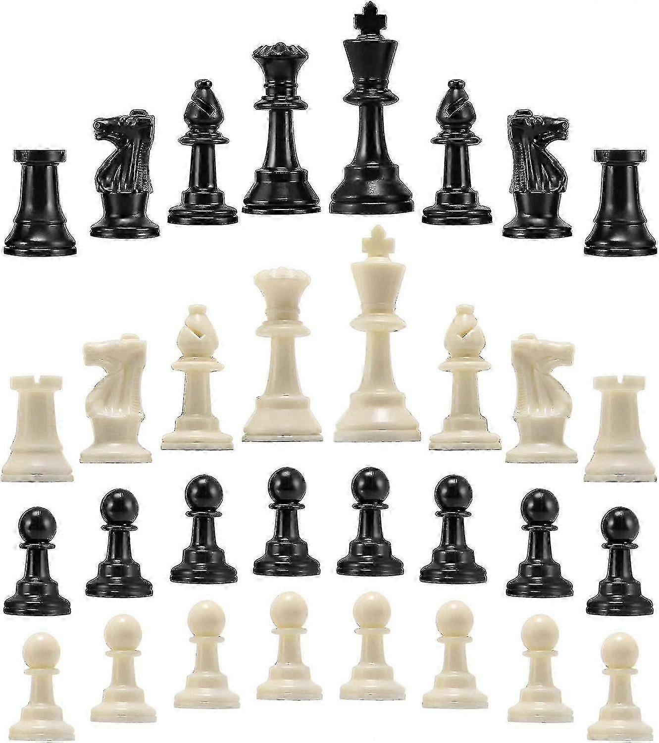 32 Pcs Chess Pieces Only, Chessmen Game Set Chess Pieces Replacement, Standard Tournament Chess Pieces