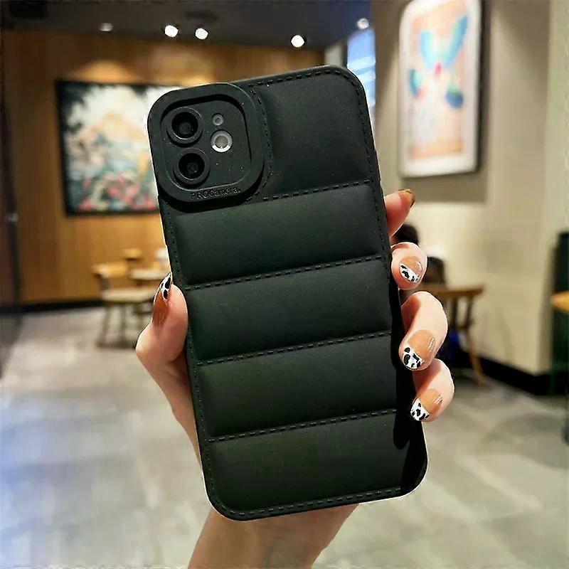 Fashion Army green Luxury Down Jacket Puffer Phone case for iphone 15 14 12 11 13 Pro Max X XR 7 8 Plus drop protect cover