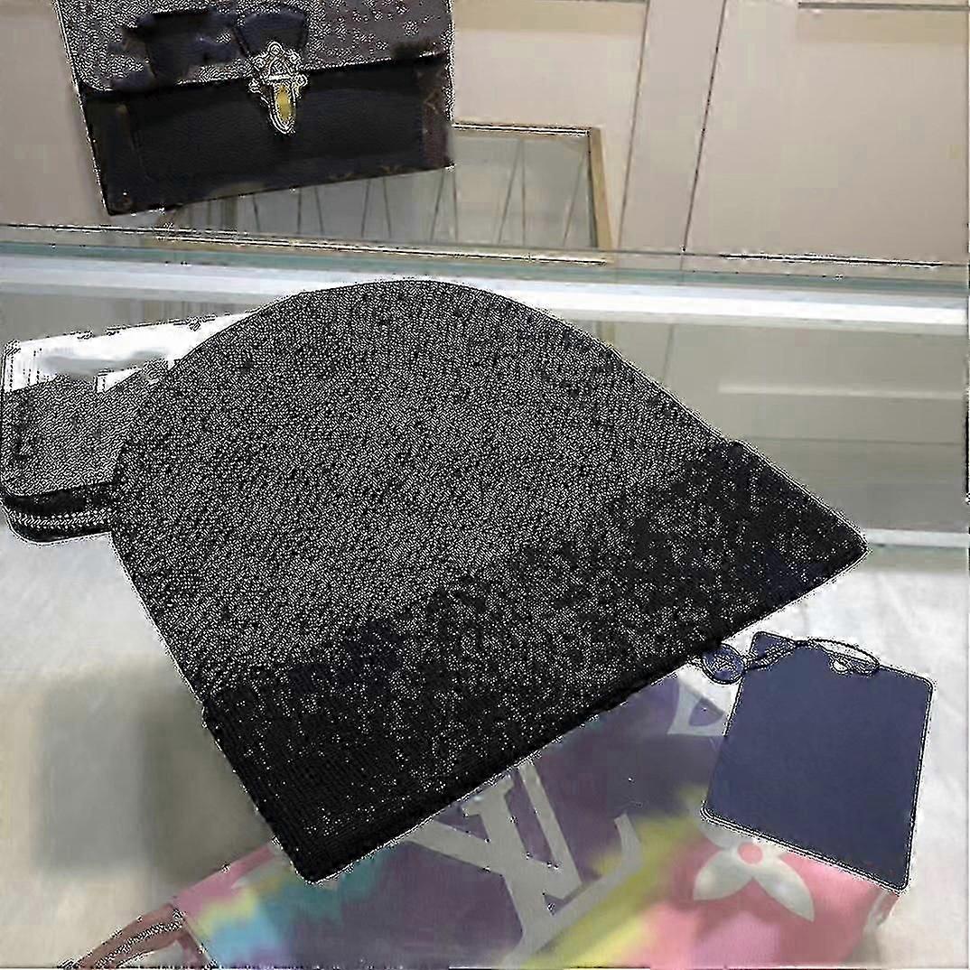 Checkerboard winter cap designer letter printed soft warm knitted beanie