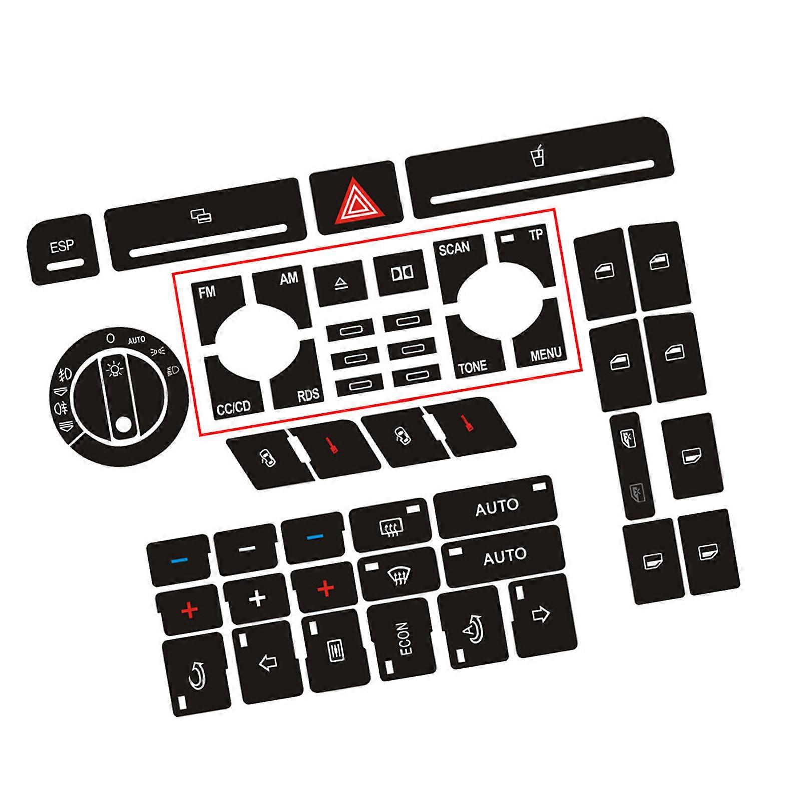 Türschloss-Fensterknopf-Klebeaufkleber zur Knopfreparatur für B6 B7 Autozubehör, einfache Montage, mehrfarbig