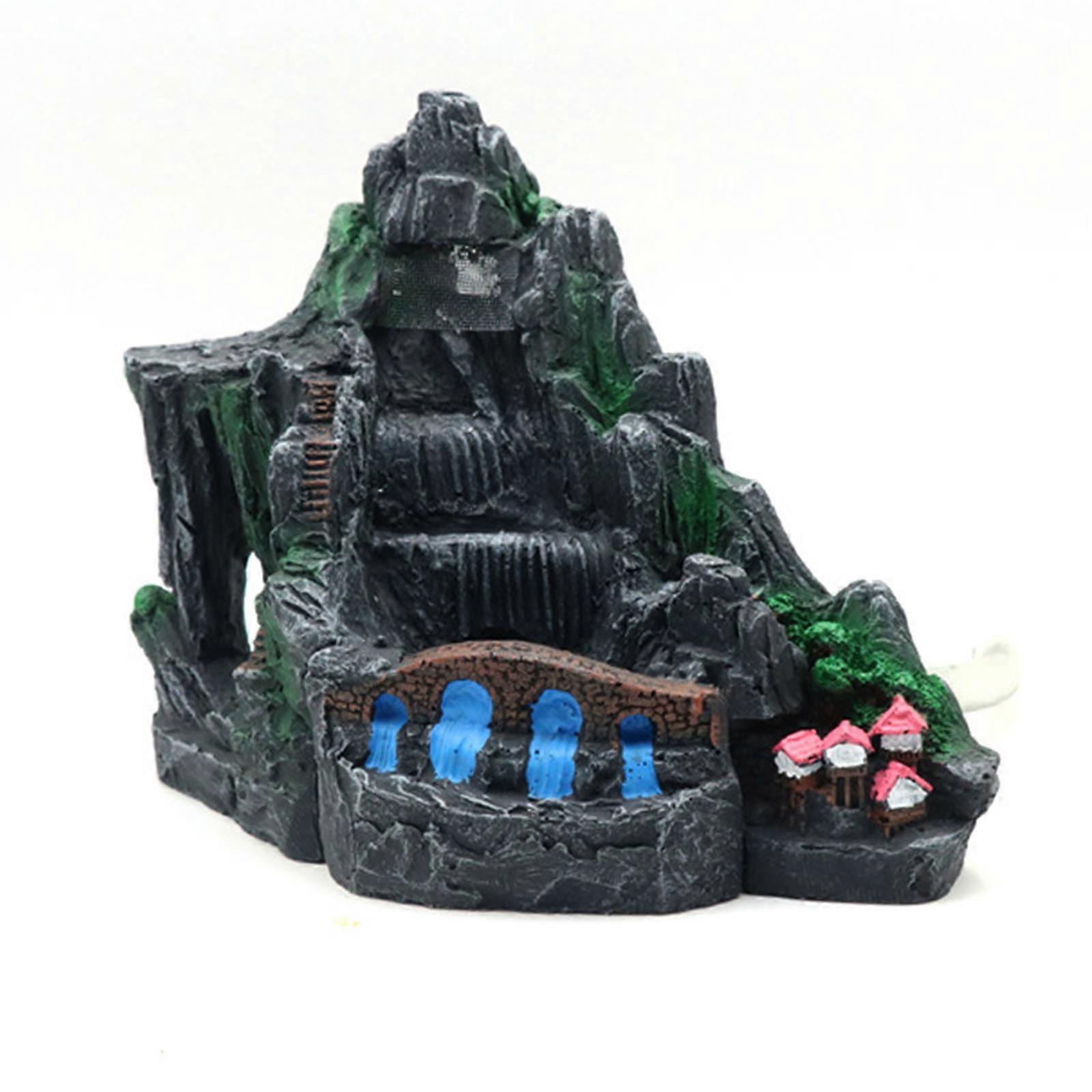 Aquariums Landscape Artificial Plant Fish Tanks Landscaping for Shrimp Breeding Landscape Ornaments Waterfall Craft Multicolor