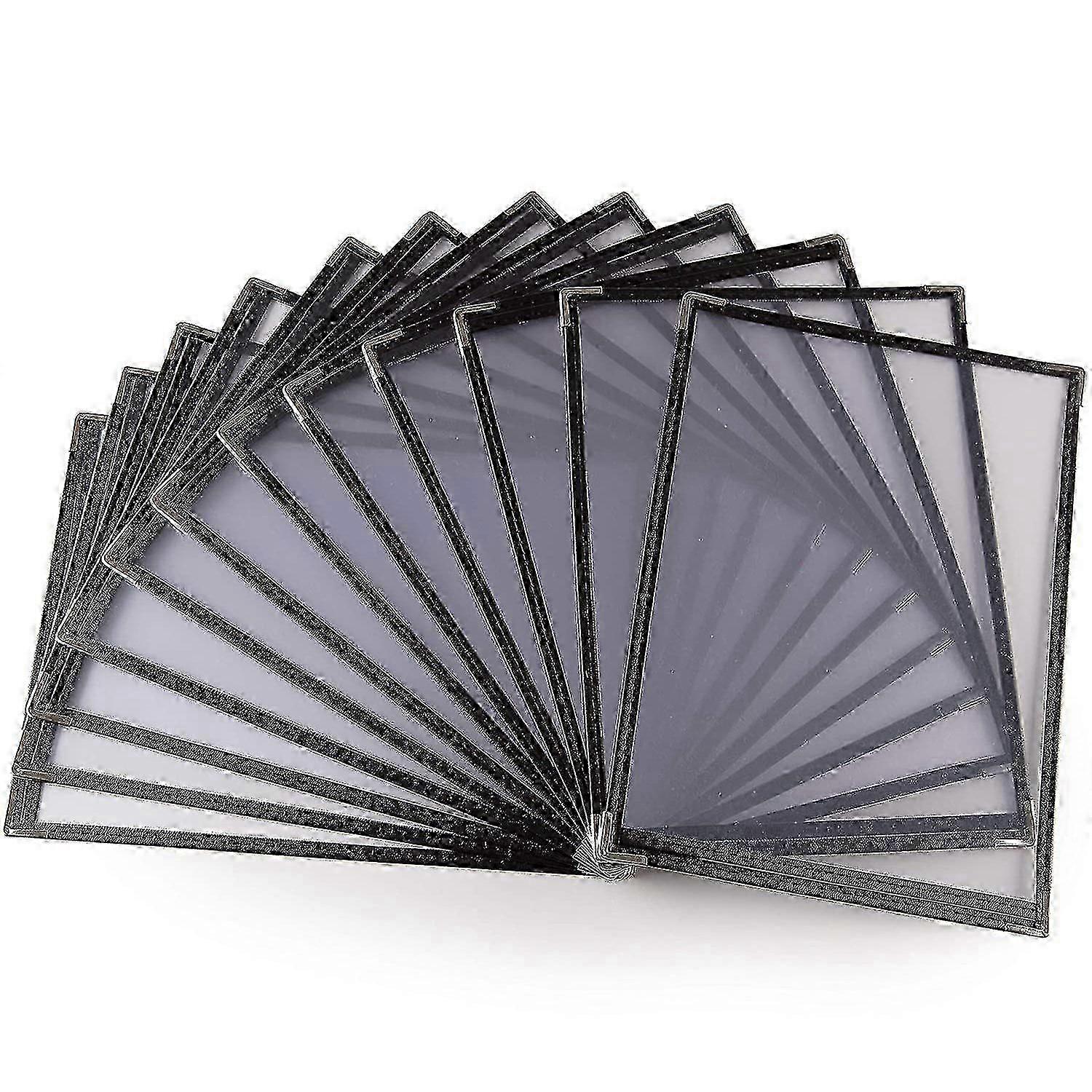 חבילה של 10 כיסויי תפריט עמוד בודד עם 2 תצוגות למסעדות, מתאימה למגני נייר בגודל 8.5x11 אינץ'