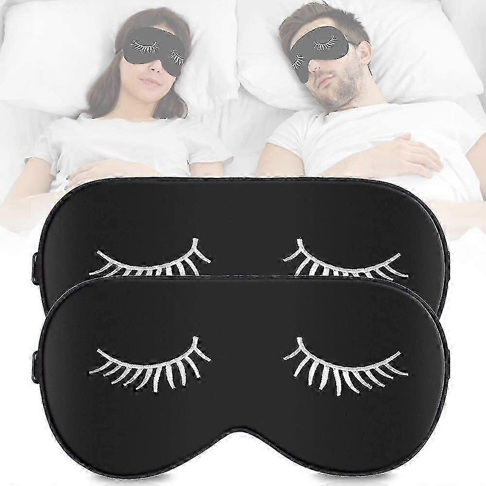 2-pack Eye Mask For Sleeping, Sleep Mask, Blindfold - Silk Sleeping Masks With Adjustable Strap, Block Out Light, No Head Pressure, Pr
