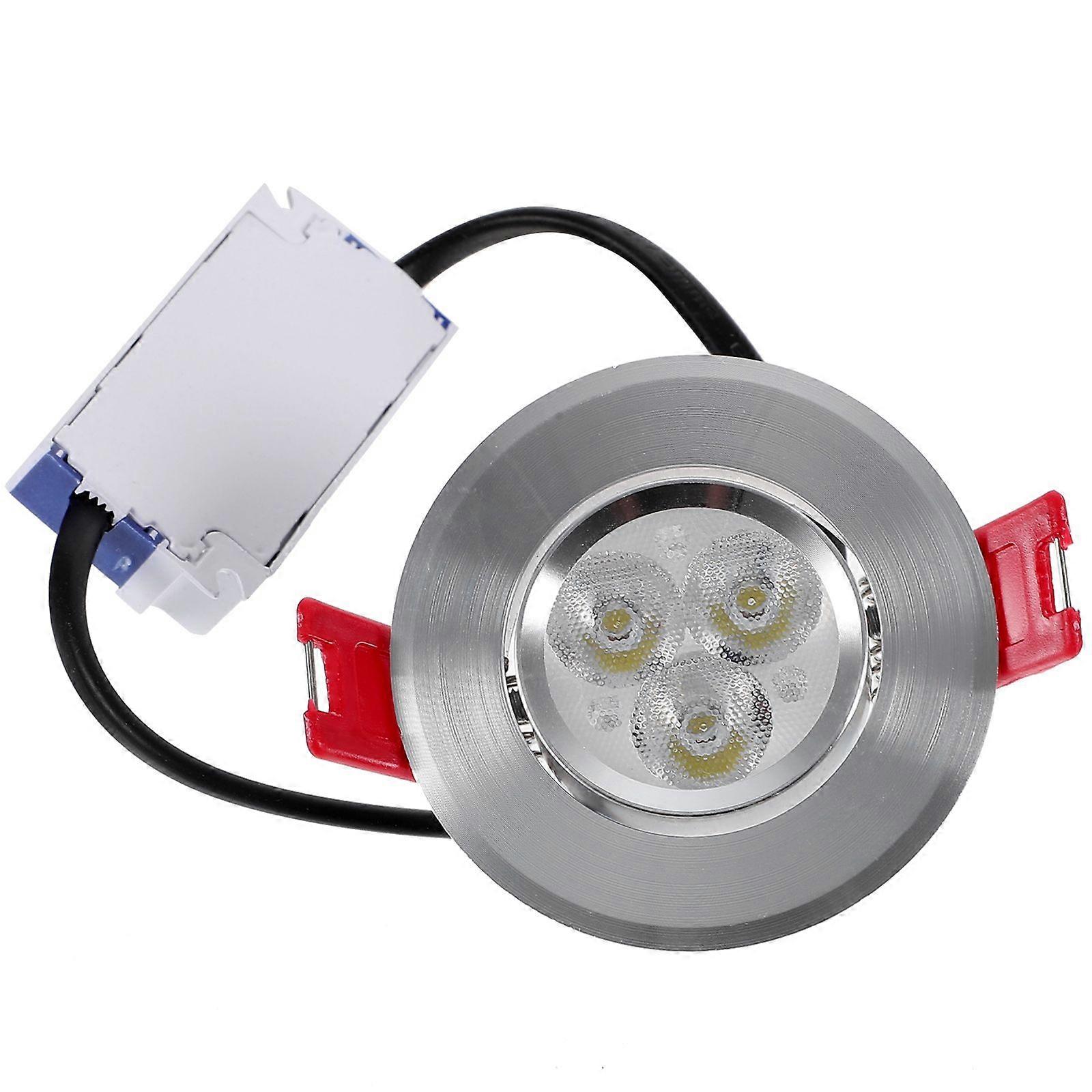 3pcs 3W 3 LED Recessed Ceiling Downlight Spot Lamp Bulb Light for Counter Showcase Indoorlights (White Light)