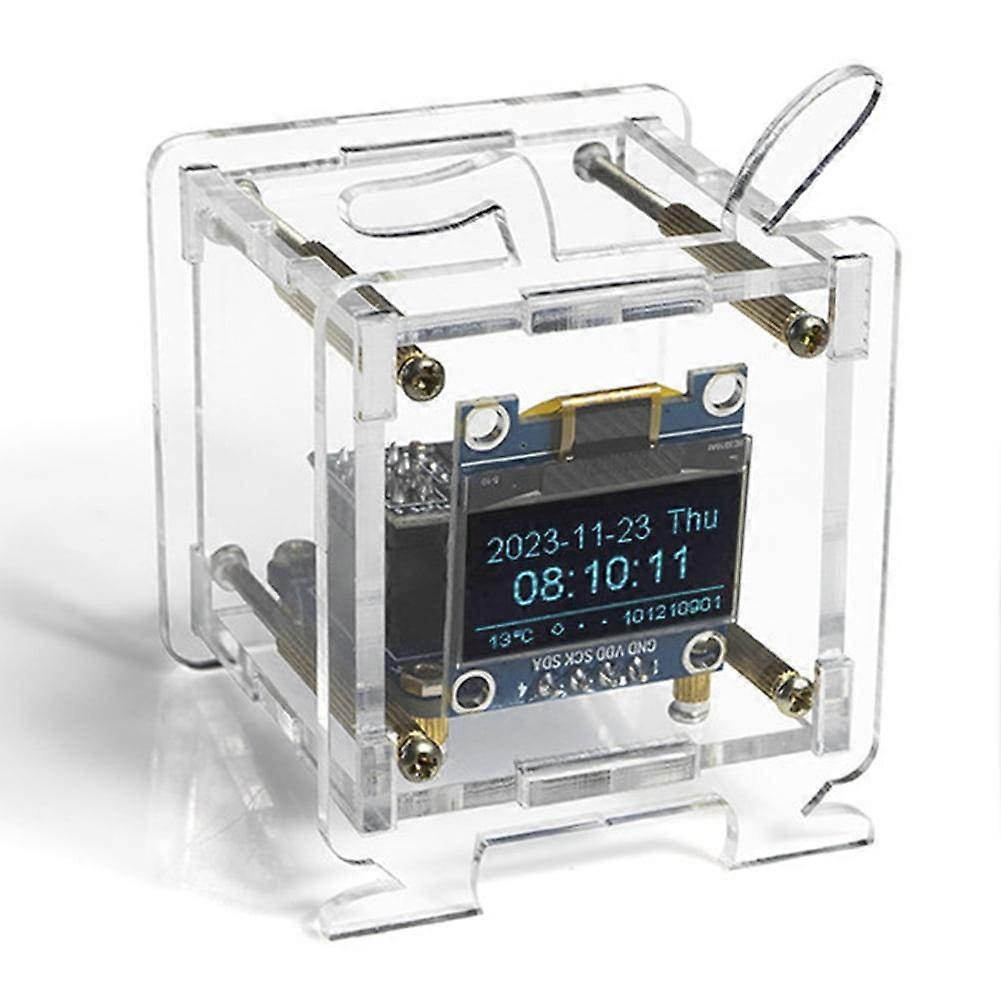 jixopn ESP8266 Electronic Kit OLED Display Mini Clock + Shell DIY Soldering Project