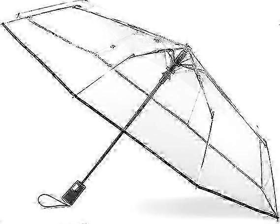totes Clear Canopy Automatic Open Foldable Umbrella