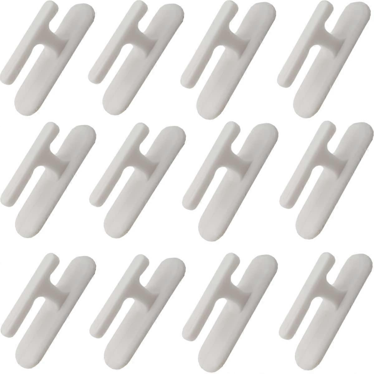 12 Pack Blind Cord Safety Hooks with Adhesive Holders for Childproof Window Blinds in Home or Office