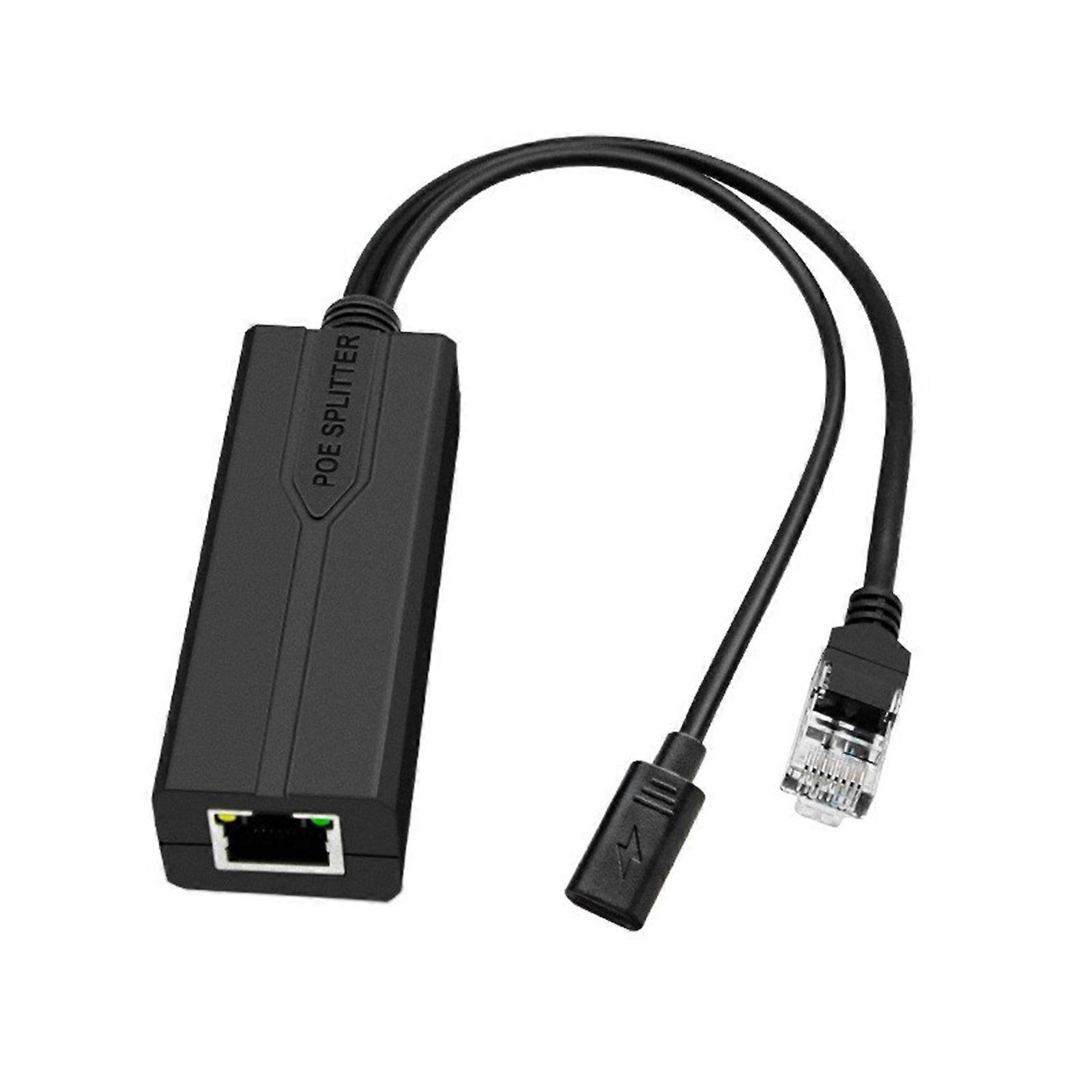Small USB C POE Splitter USB C 5V Active PoE to USB C Adapter, 48V Input to 5V Output for Surveillances Cameras Multicolor