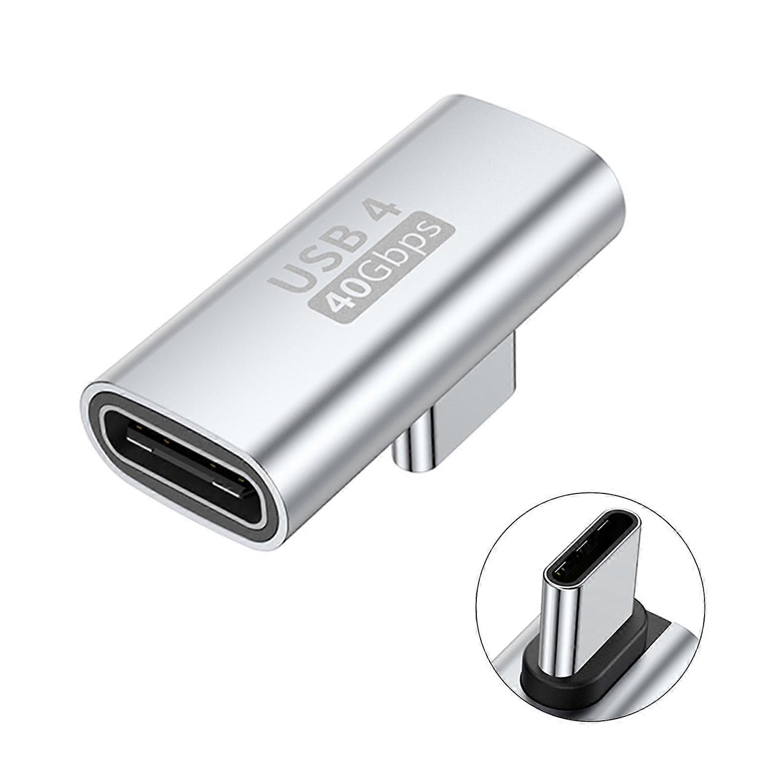 محول USB C إلى USB C 40 جيجابت في الثانية USB C أنثى إلى USB C ذكر محول USB C محول USB C 40 جيجابت في الثانية مزامنة بيانات 100 واط محول شحن فضي
