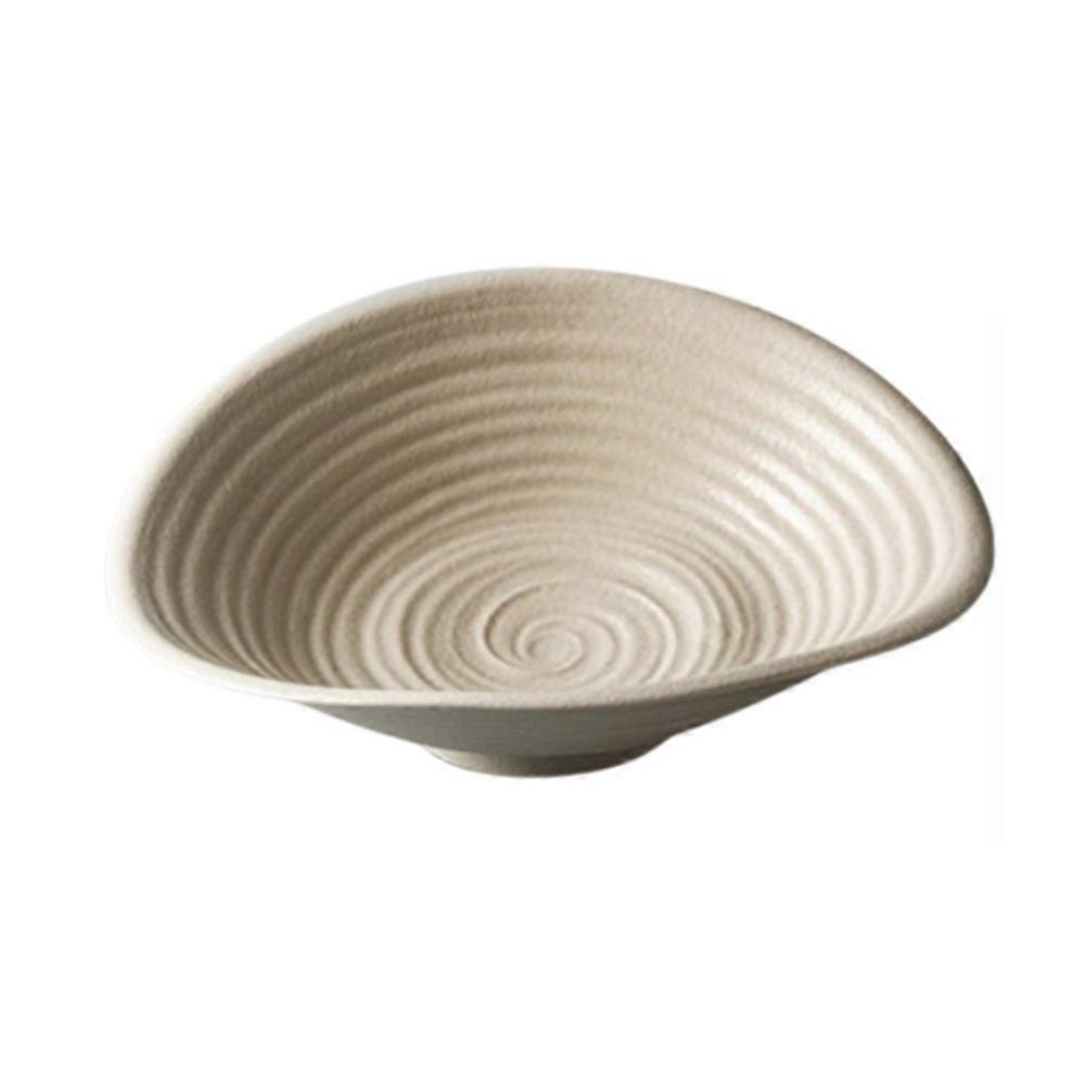 Irregular Ceramic Screw Thread Plate Restaurant Salad Plate 9.5 Inch