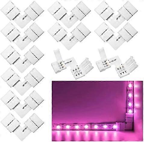 Pack of 12 3 Pin LED Connector Solderless 90 Angle Corner Connector L Shape LED Lights Extension for WS2811 WS2812B 10mm LED light strip (3pin 10mm L