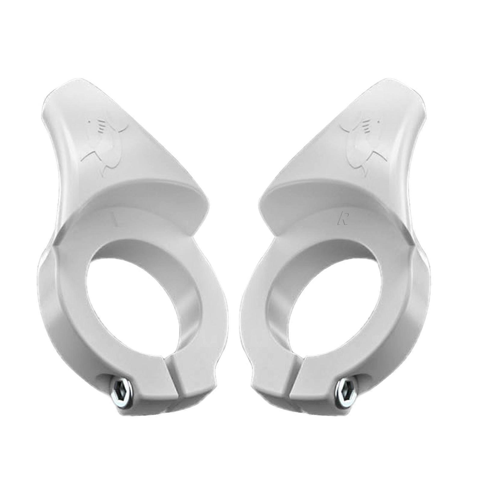 Bike Handlebar End Grips Thumb Rest, Anti-Slip Mountain Road Bicycles Handlebar Ends for Bicycles Handle with Lock Rings  White