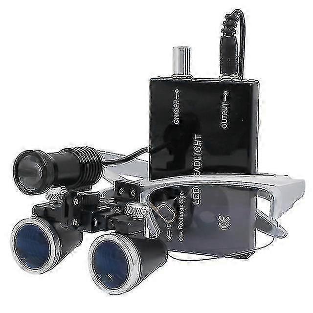 Zubní operační lupa 2,5x/3,5x 420 mm binokulární lupa s reflektorem