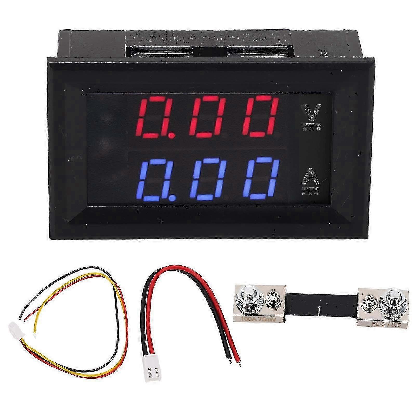 w Voltage Current Meter Digital Voltmeter Ammeter Volt Tester Amp Detector LED Amperage Monitor Gauge DC0‑100V
