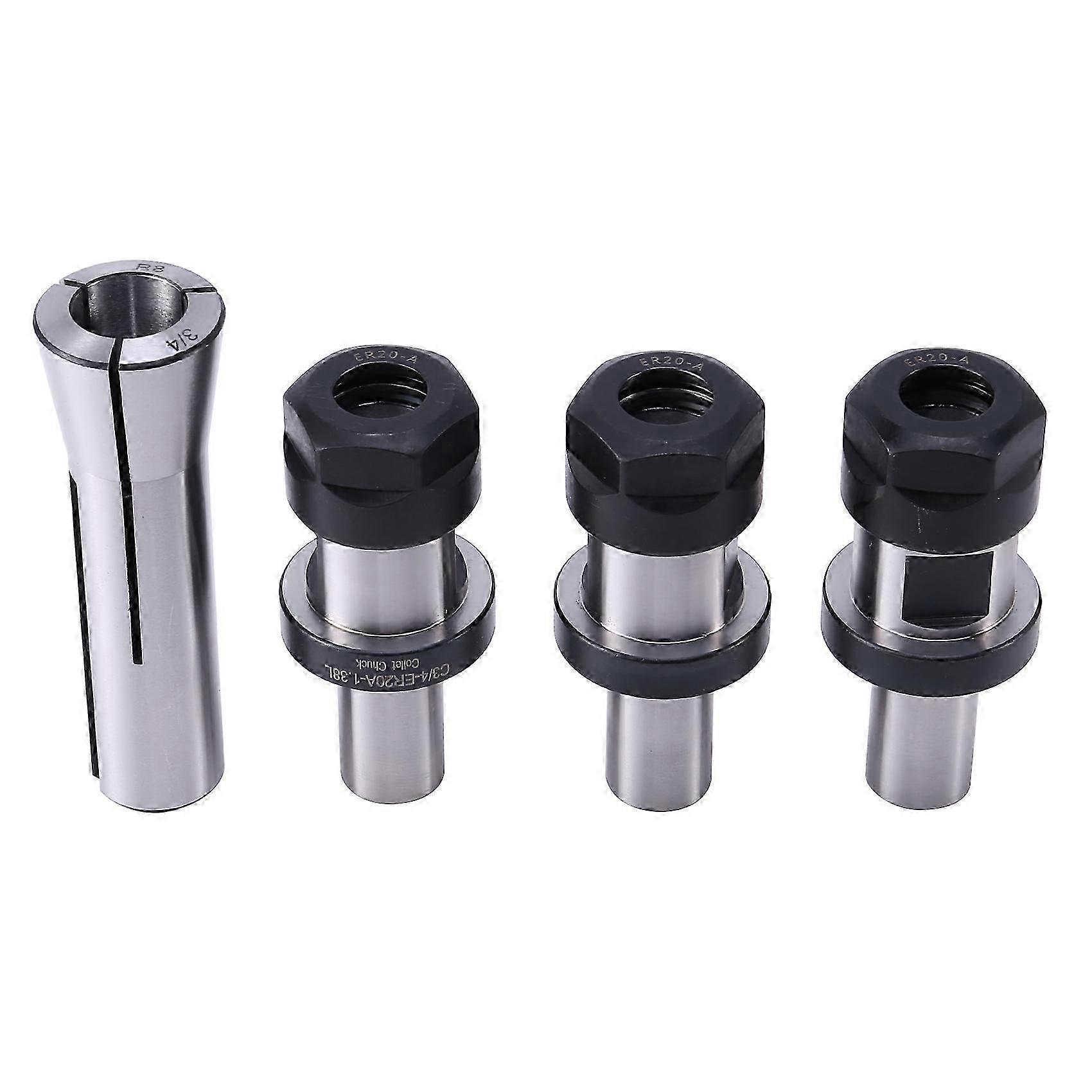 3 Stück 3/4 ER20 1.38 Chuck Chuck + 1Pc R8 Chuck 3/4, mit flachem TTS-System-Kit, Werkzeughalter