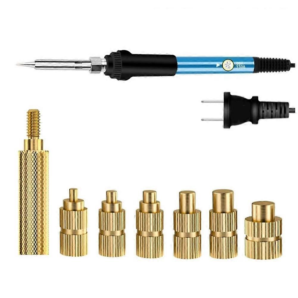 Heat Set Insert Soldering Iron Tip Head M2-M6   Melt Inset Nut Brass Embedded Thread Insertion Kit for Plastic US PLUG