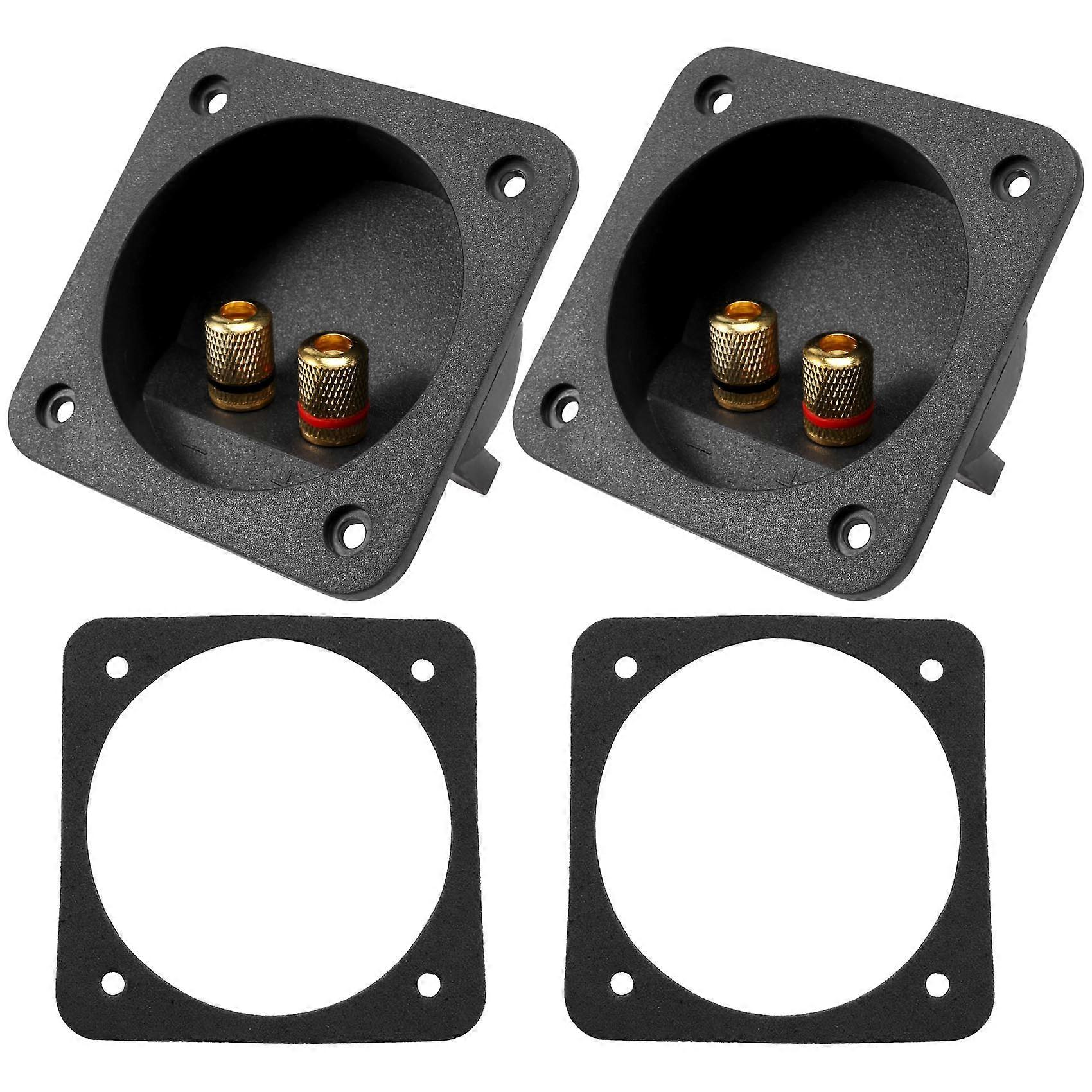 DIY Hem Bilstereo Skruvkoppskontakter Subwooferpluggar 2-vägs högtalarbox Terminal Bindningsstolpe, 2 st Svart