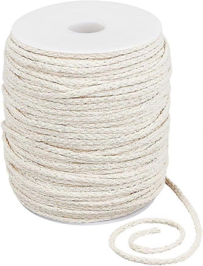 109 Yards Flat Drawstring Cord Replacement 4mm Cotton Piping Cord Macrame Cord Flat 8-Ply Cotton Rope Twist Threads for Garment Sewing Sweatpants Bags