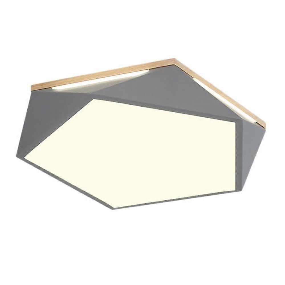 LED Ceiling Light Flush Mount, Nordic Wooden Style, Dimmable with Remote, Adjustable Brightness