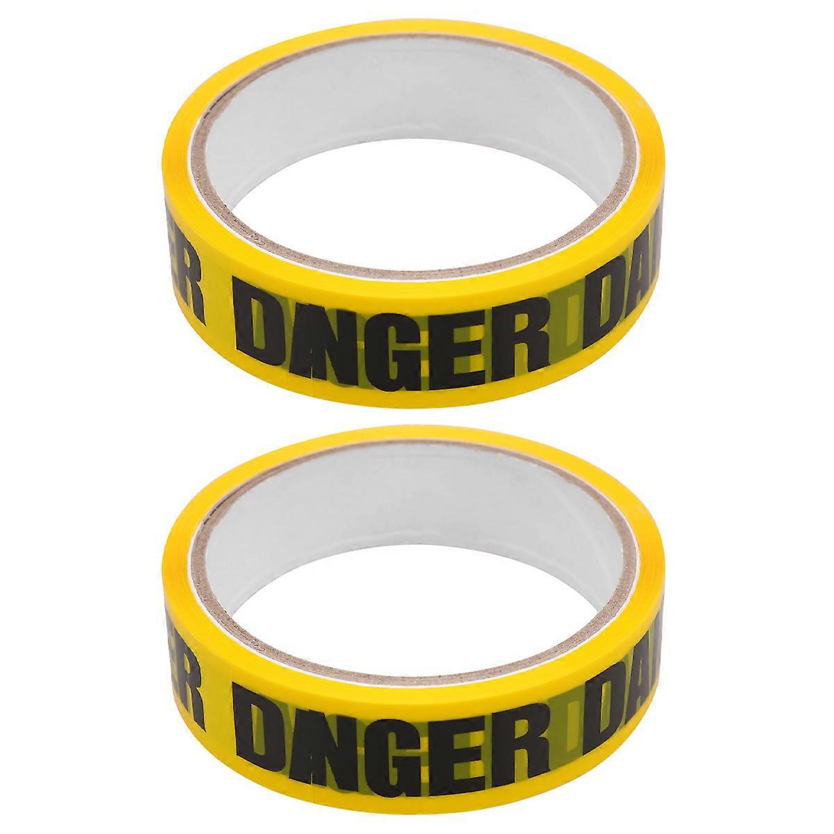 Warning Tape Danger Self Adhesive Sticker for Packing Use 2Pcs Roll