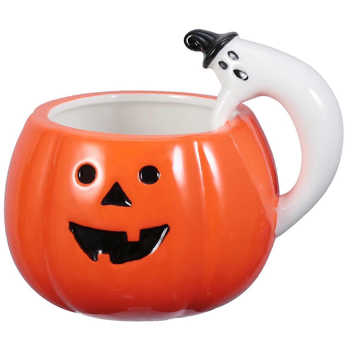 Halloween Cup Pumpkin Mug Ceramic Cup for Kids 2Pcs Gift