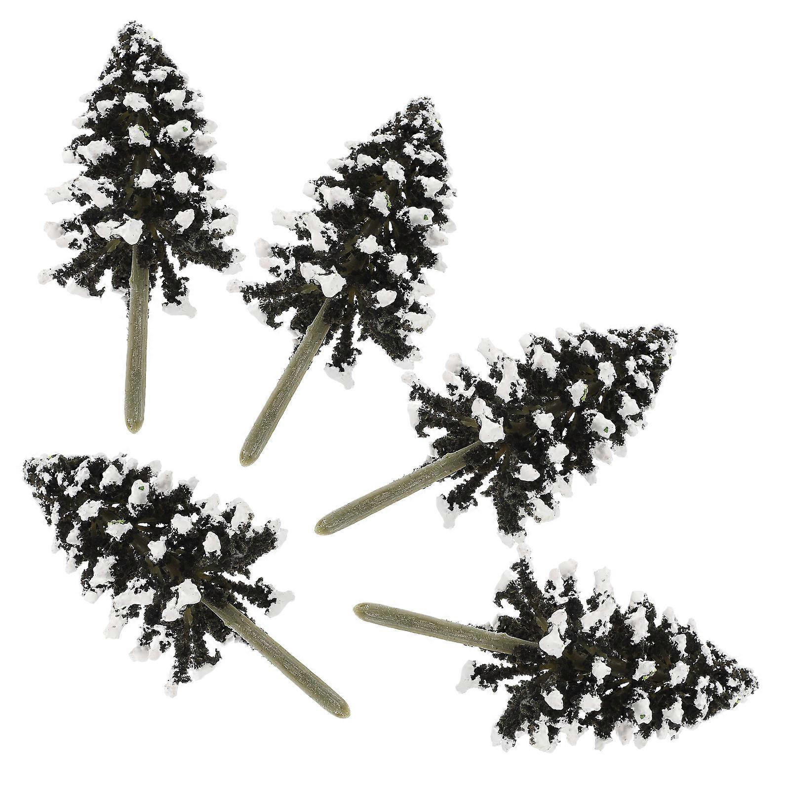 Christmas Tree Cedar Model for Decoration 5Pcs Plastic Miniature Simulation Trees
