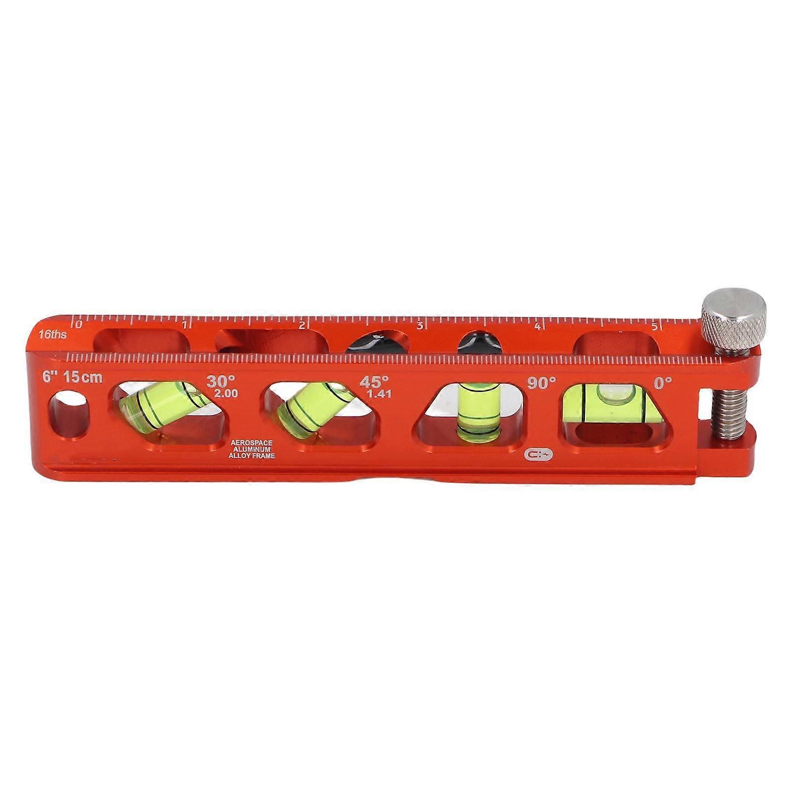 Magnetic Bubble Level 6 Inch 15cm Aluminum Spirit Level with Magnetic Base for Narrow Spaces