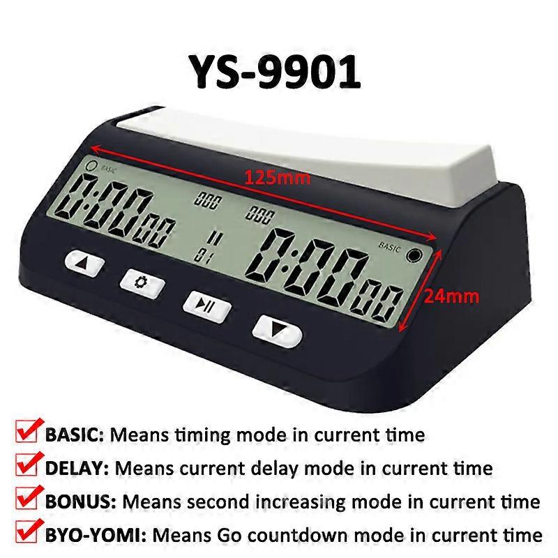 YS9901/YS902 Digital Chess Timer Professional Chess Clock Multifunctional Digital Count Up Count Down Precision Game Stopwatch