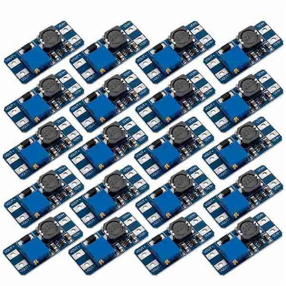 20 PCS DC-DC Boost Converter, 2A Adjustable Module Voltage Regulation Board, Input Voltage 2V to 24