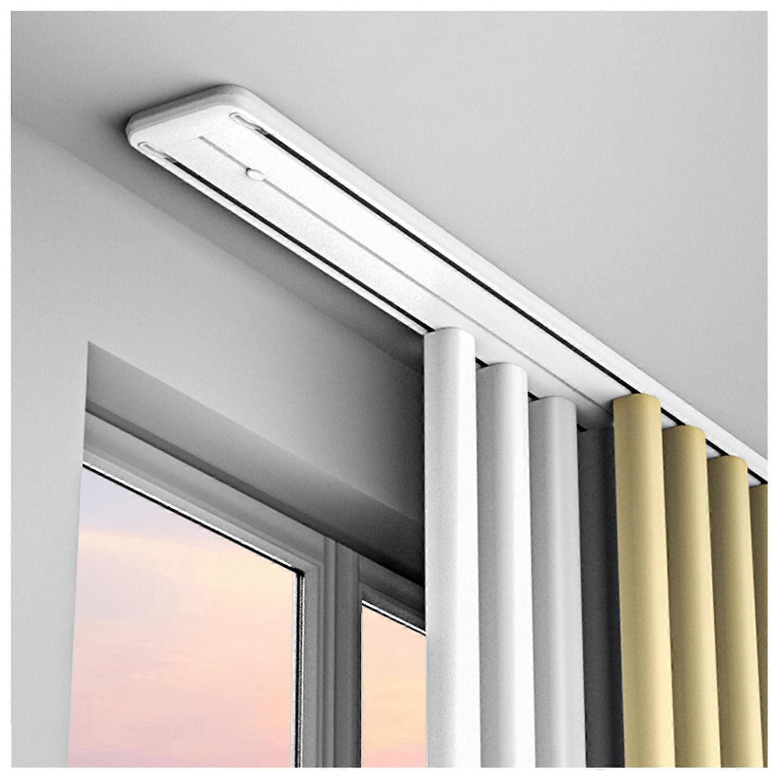 Ceiling Mounted Double Curtain Track Rail for Room Divider, UltraQuiet Design, 85cm/2.7ft