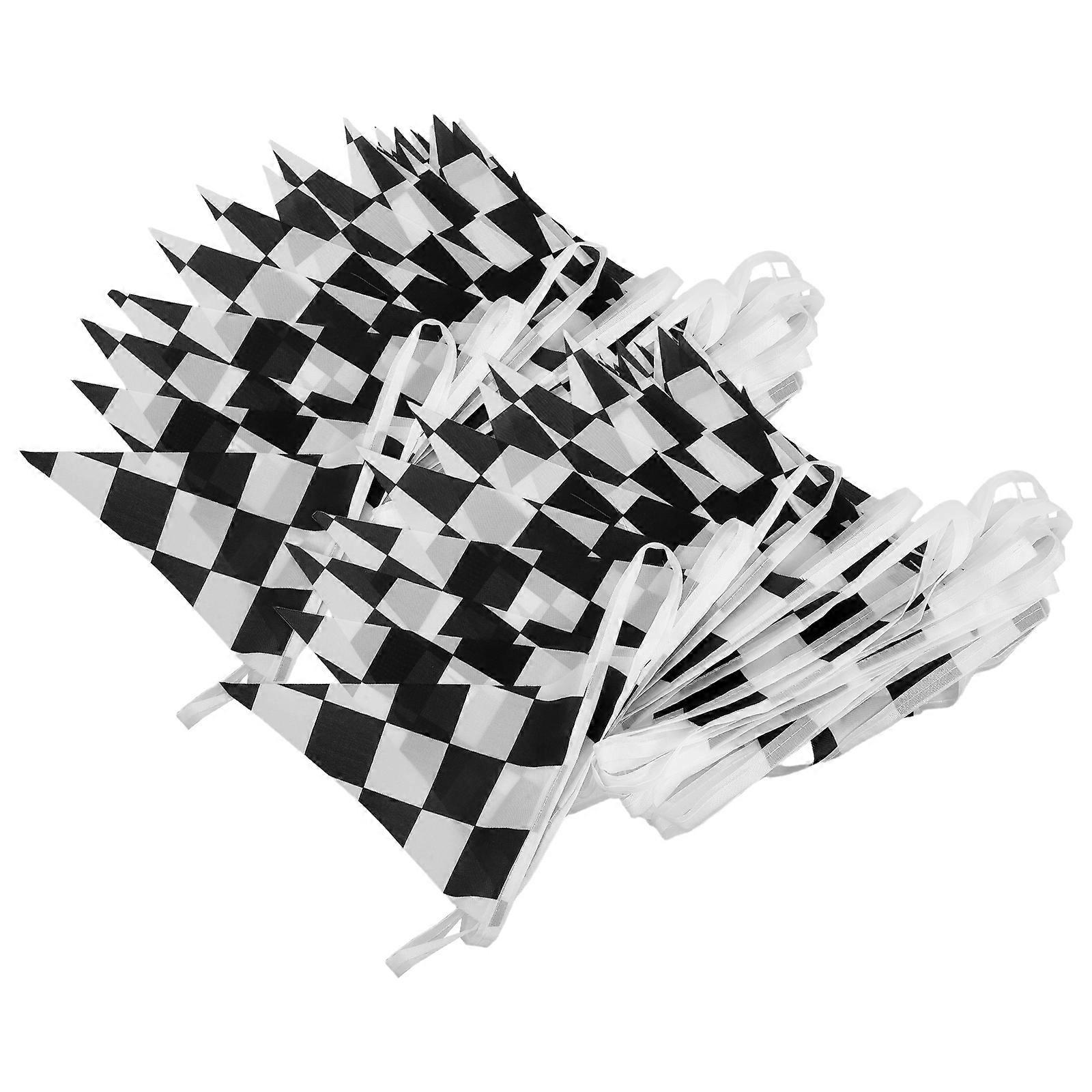 Black Triangle Flag Bunting Banner for Party Decoration 2Pcs Pack