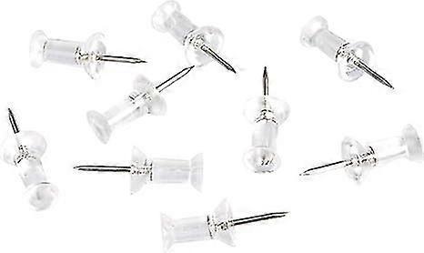 Basics Push Pins Tacks, Clear Plastic Head, Steel Point, 100-Pack