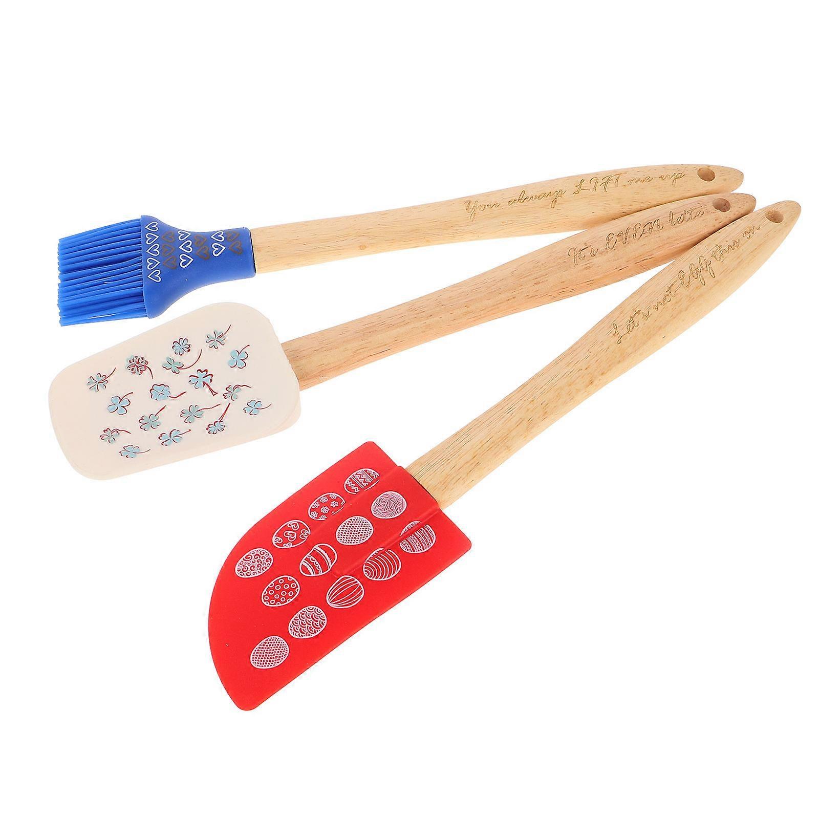 Rubber Spatula Silicone Set for Cooking with 3Pcs Multi