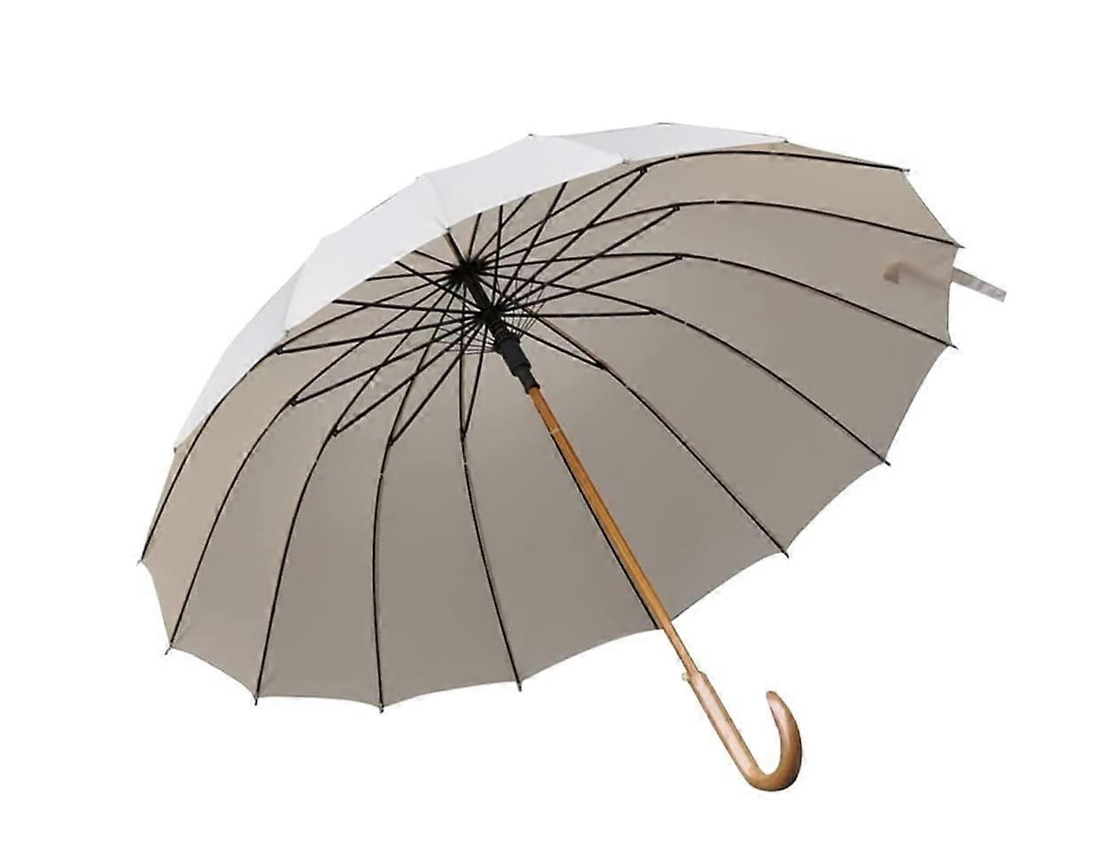 Large Windproof Golf Umbrella 16Rib Long Handle Waterproof for Rain and Sun