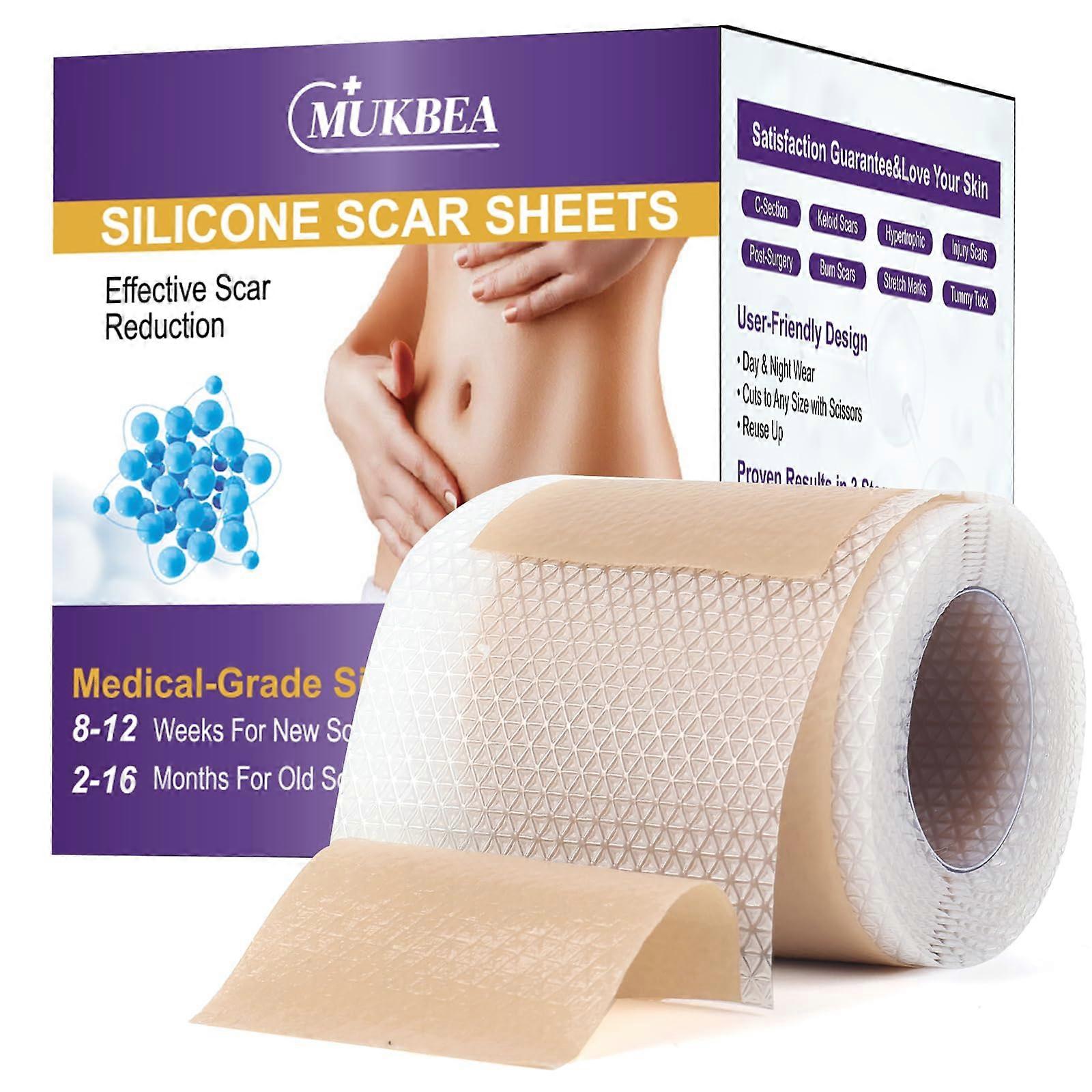 Silicone Scar Tape and Sheets for Keloid Removal, CSection, Surgery Scars, 4M Reusable Roll