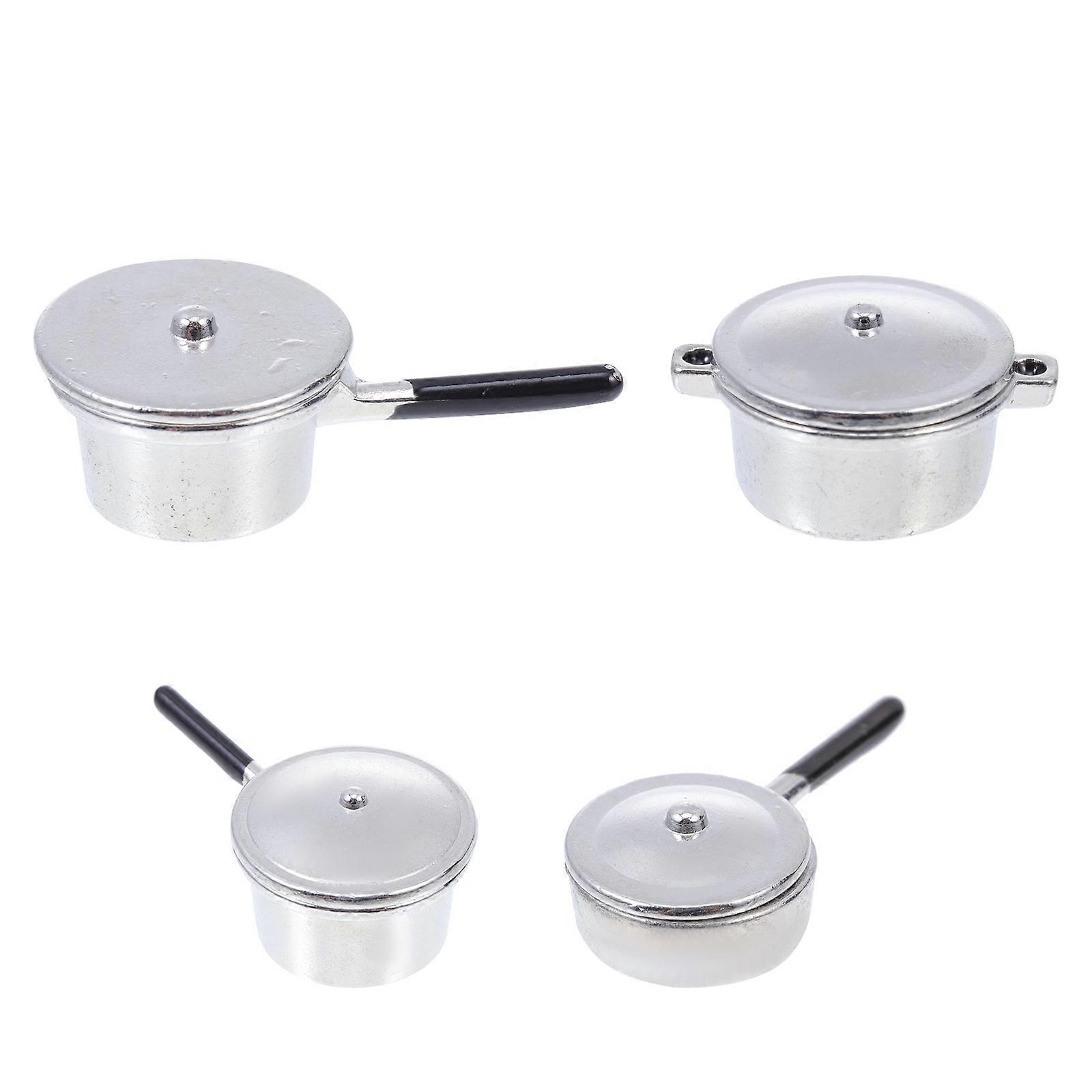 Miniature Cookware Decor Doll House Cookware Model for 4Pcs Collection