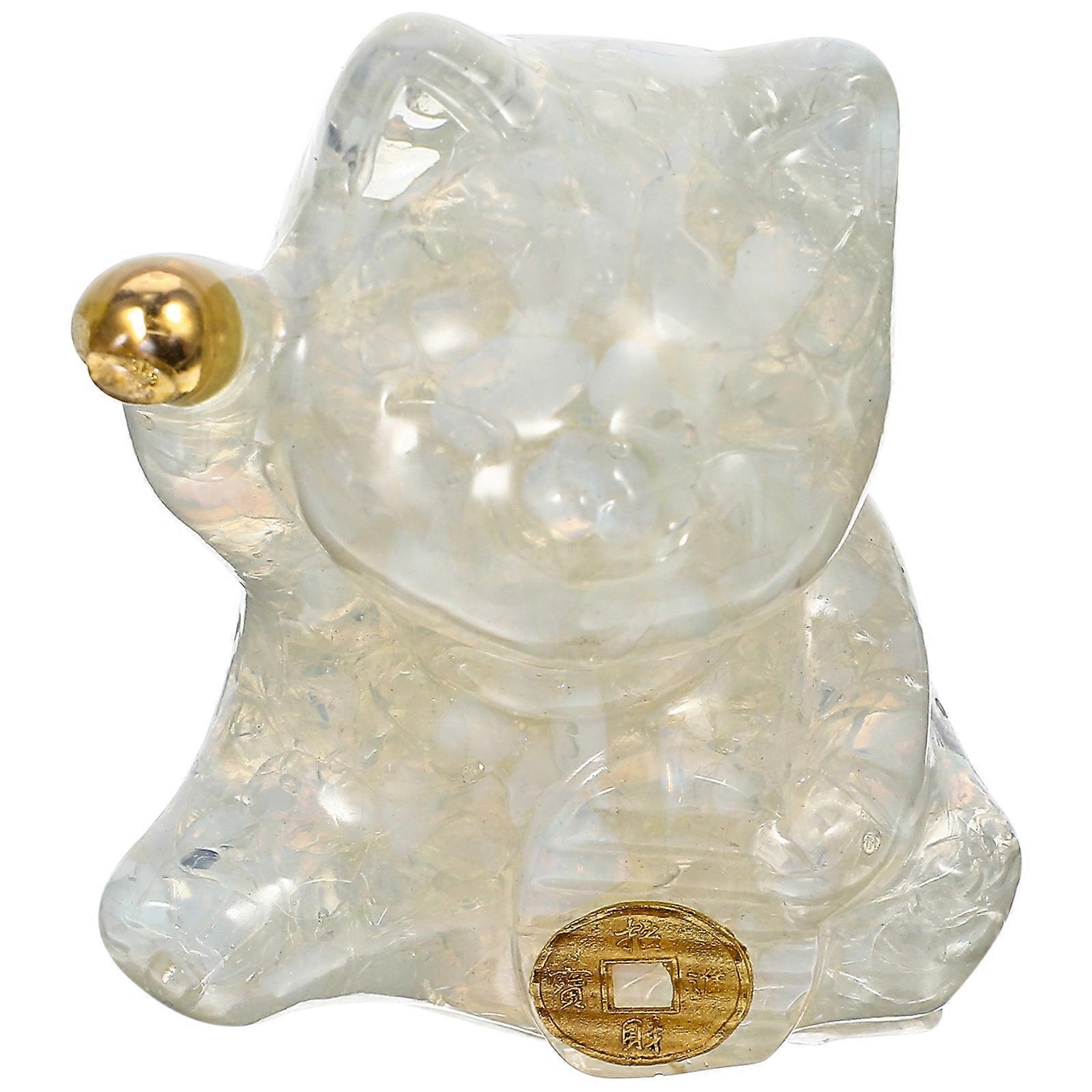 Small Resin Decoration Cat Statue for Tabletop Adornment