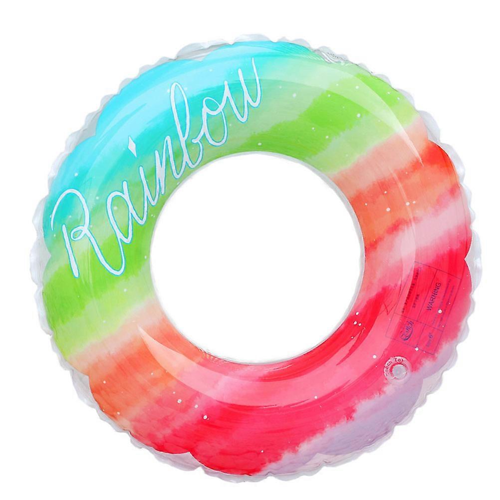 Aid Float Rings Inflatable Swimming Ring for Adults Rainbow Color